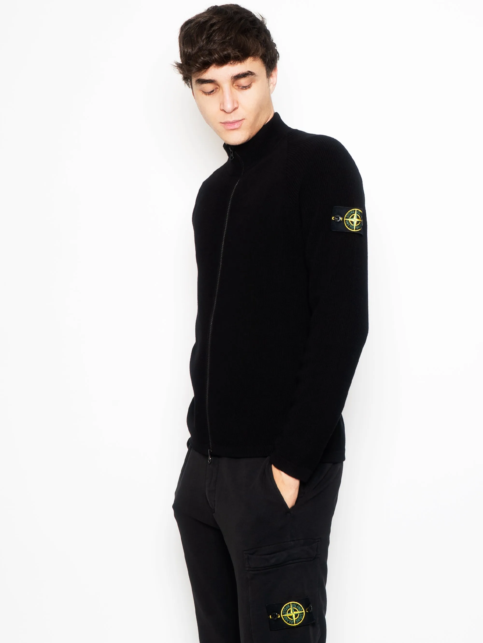 Cardigan a Coste Nero