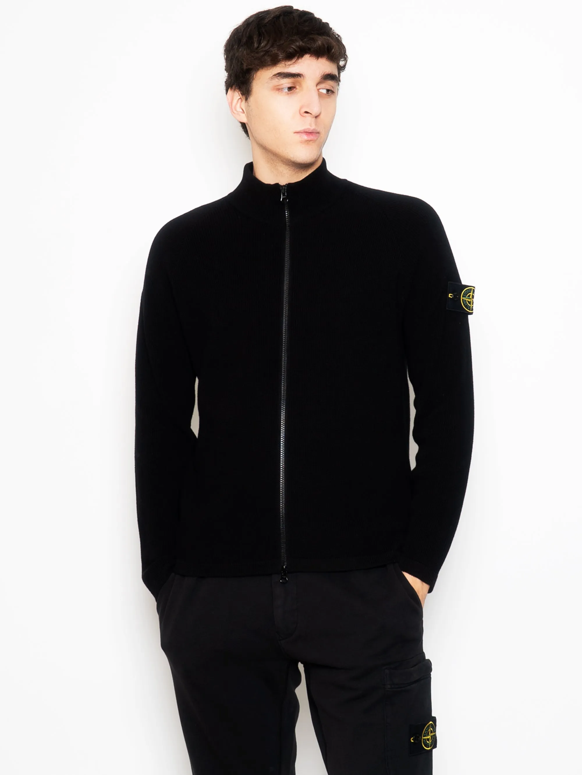 Cardigan a Coste Nero