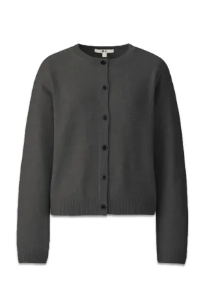 Cashmere Crew Neck Short Cardigan, Black