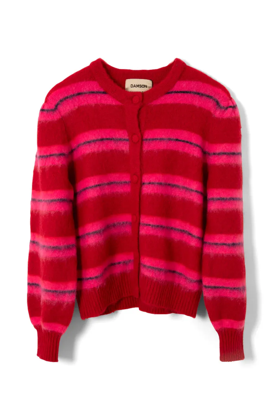 Cece Stripe Cardigan Red/Pink Stripe
