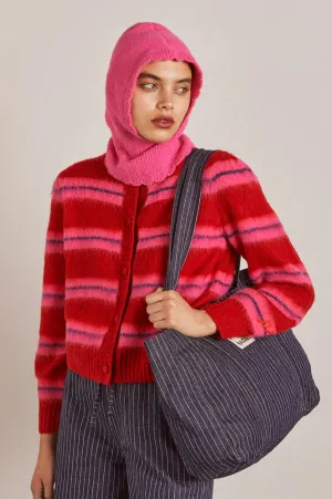 Cece Stripe Cardigan Red/Pink Stripe