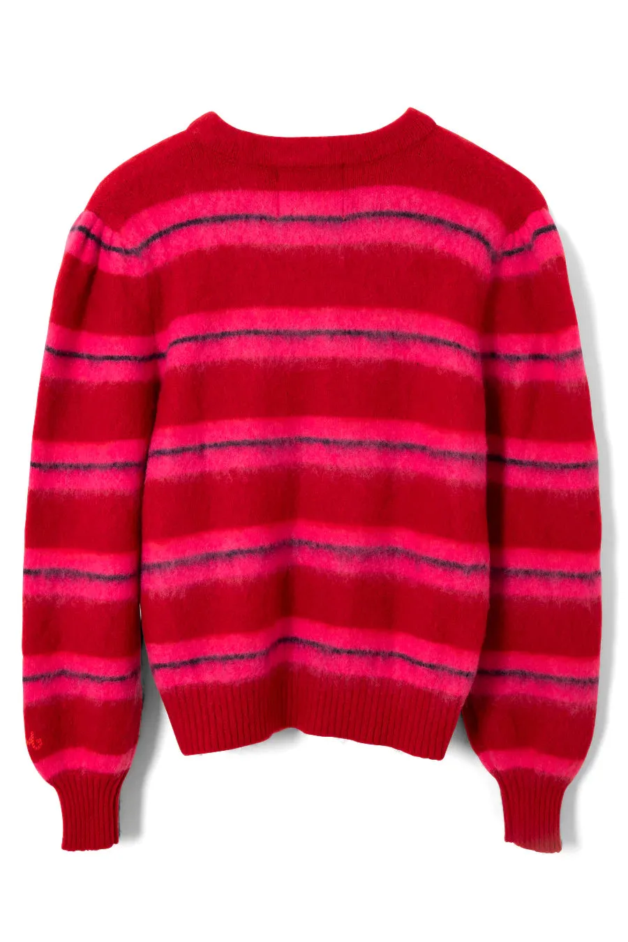 Cece Stripe Cardigan Red/Pink Stripe