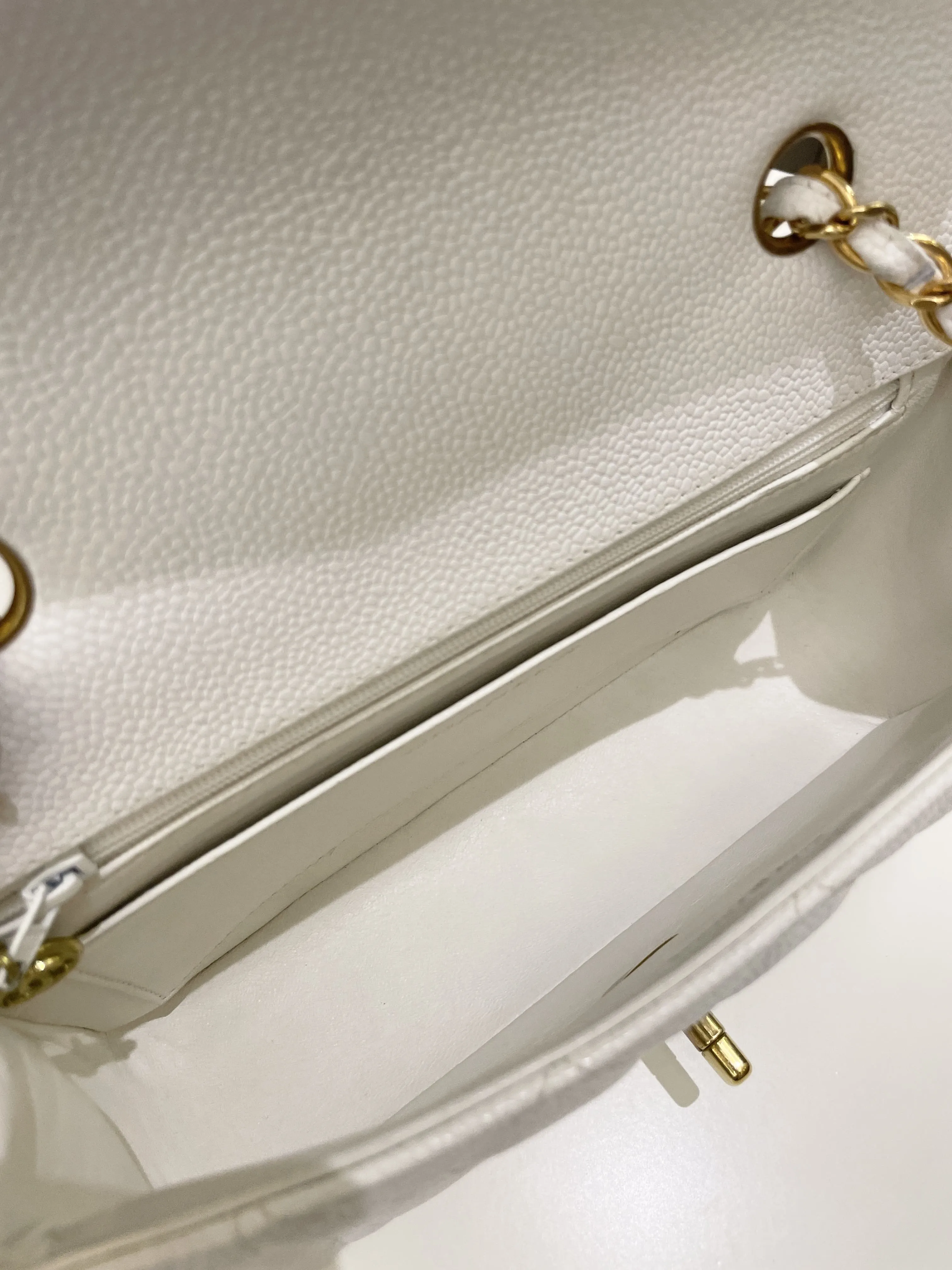 Chanel Vintage Quilted Diana Flap Bag White Caviar