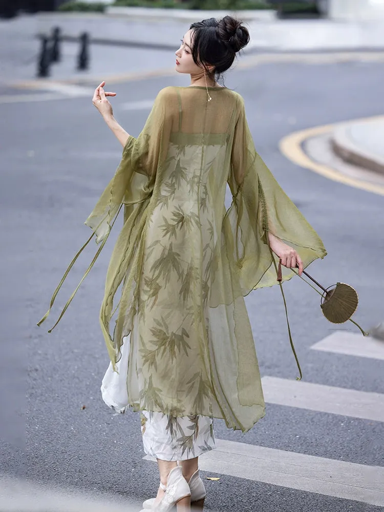Cheongsam x Neo-Chinese Style: Rustling Bamboo 风间竹 (Preorder)