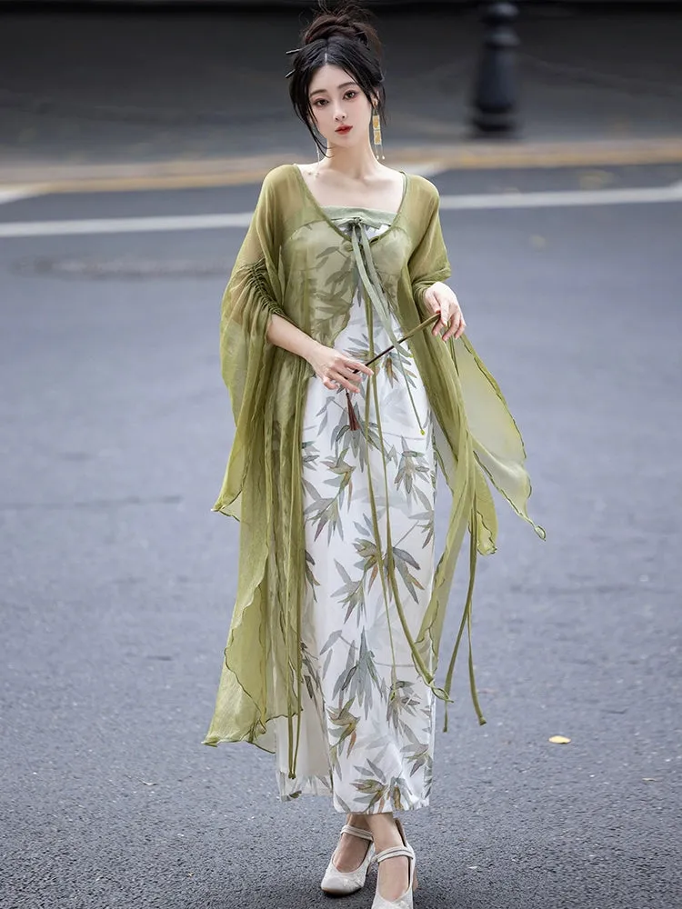 Cheongsam x Neo-Chinese Style: Rustling Bamboo 风间竹 (Preorder)