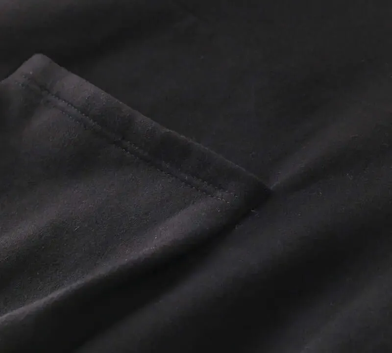 Chic Black Turtleneck A-line Dress with Pockets for Women