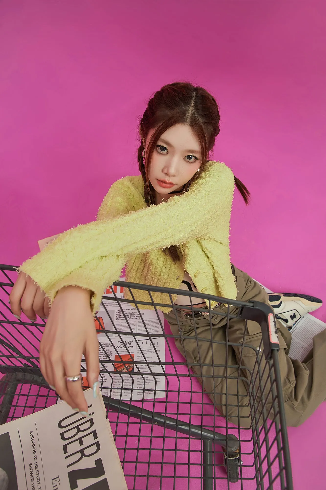 Color Crop Cardigan