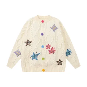 “Colourful Pentagrams”Cardigan