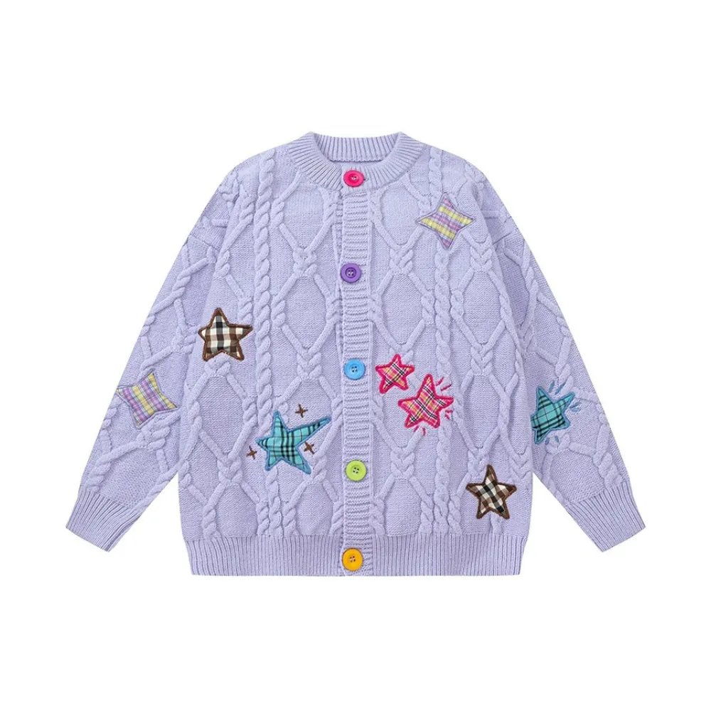 “Colourful Pentagrams”Cardigan