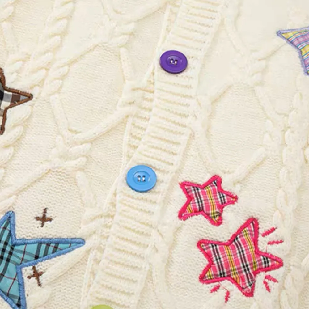 “Colourful Pentagrams”Cardigan