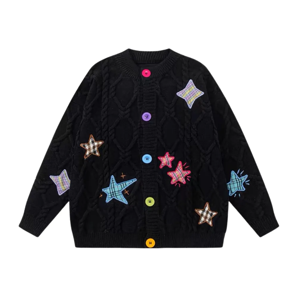 “Colourful Pentagrams”Cardigan
