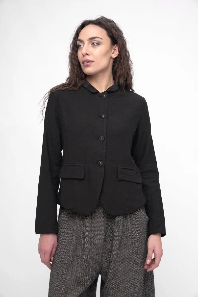 Cotton Linen Blend Cropped Jacket
