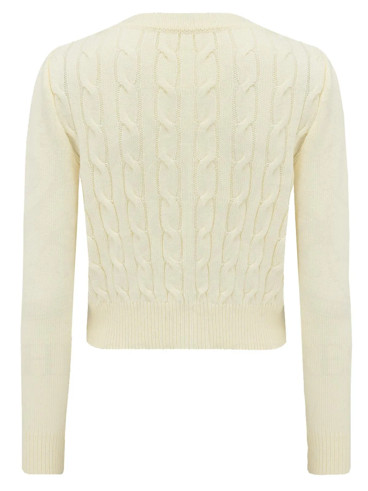 Cream Cable Knit Vintage Style Cardigan