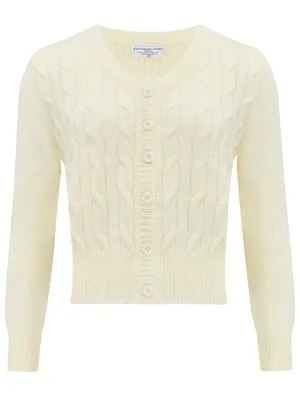 Cream Cable Knit Vintage Style Cardigan