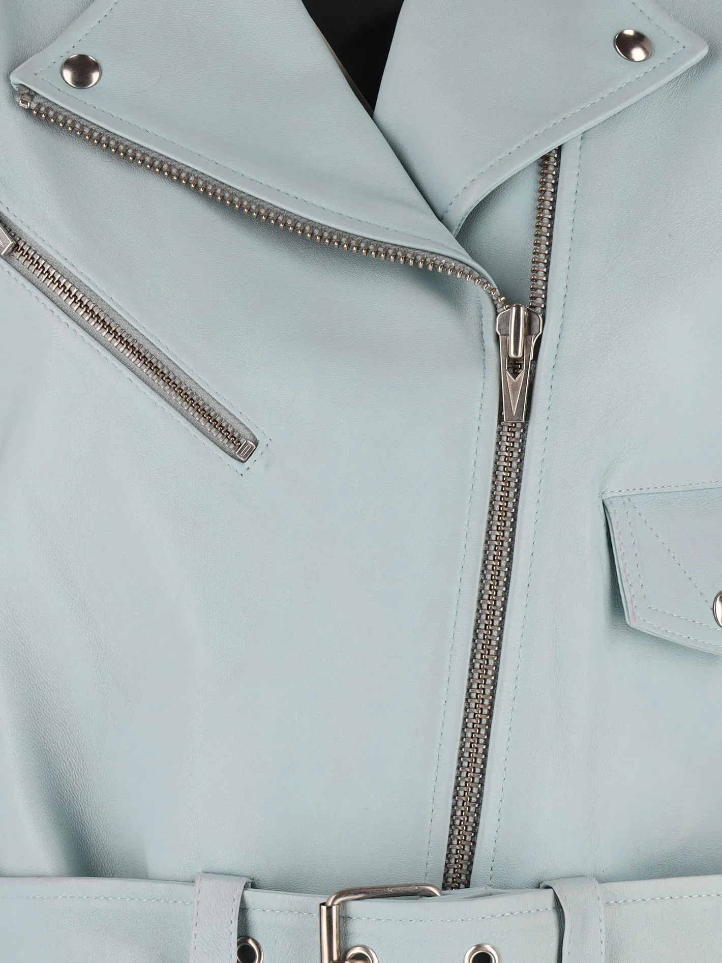 cropped leather biker jacket