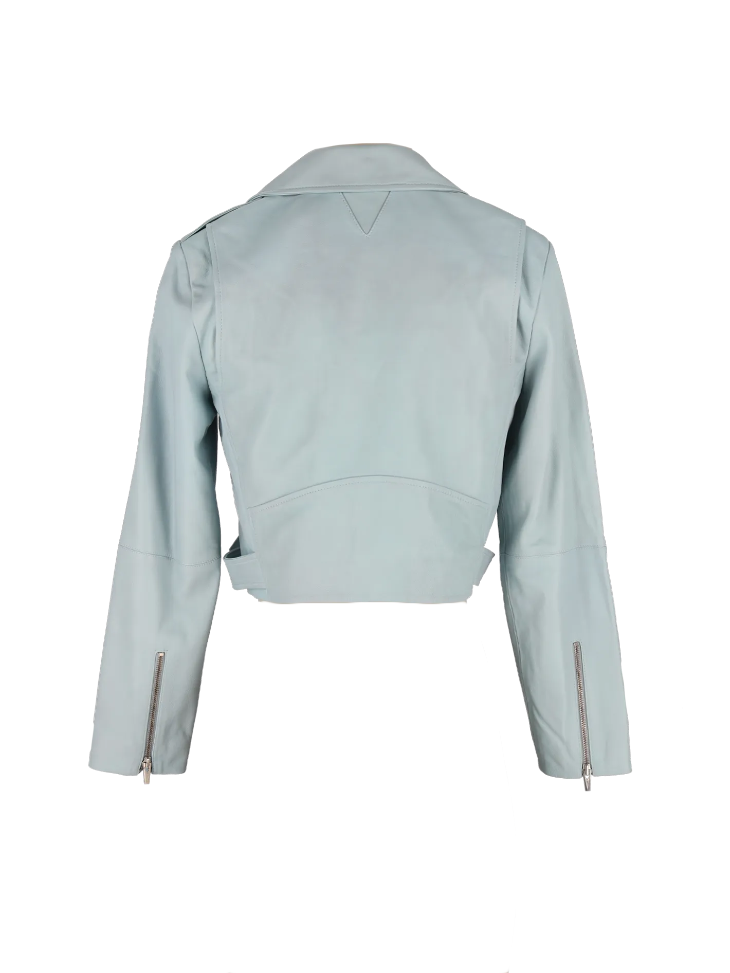 cropped leather biker jacket