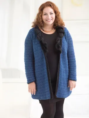 Curvy Girl® Ruffled Collar Cardigan (Crochet)