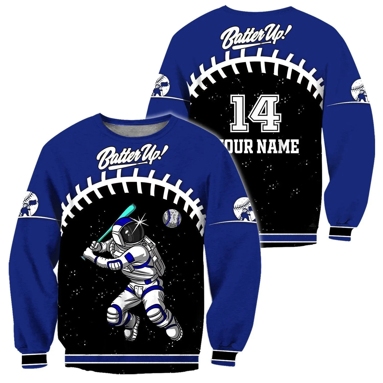 Customize Name & Number Astronaut Baseball Sweatshirt Hoodie Christmas Shirts For Men And Women