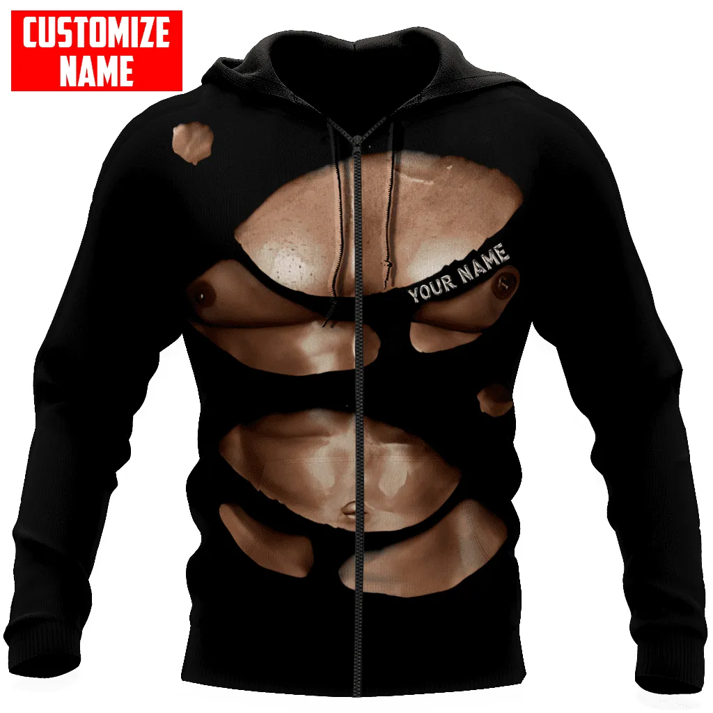 Customize Name Gym Body Funny Unisex Sweatshirt Zip Hoodie Christmas Shirts
