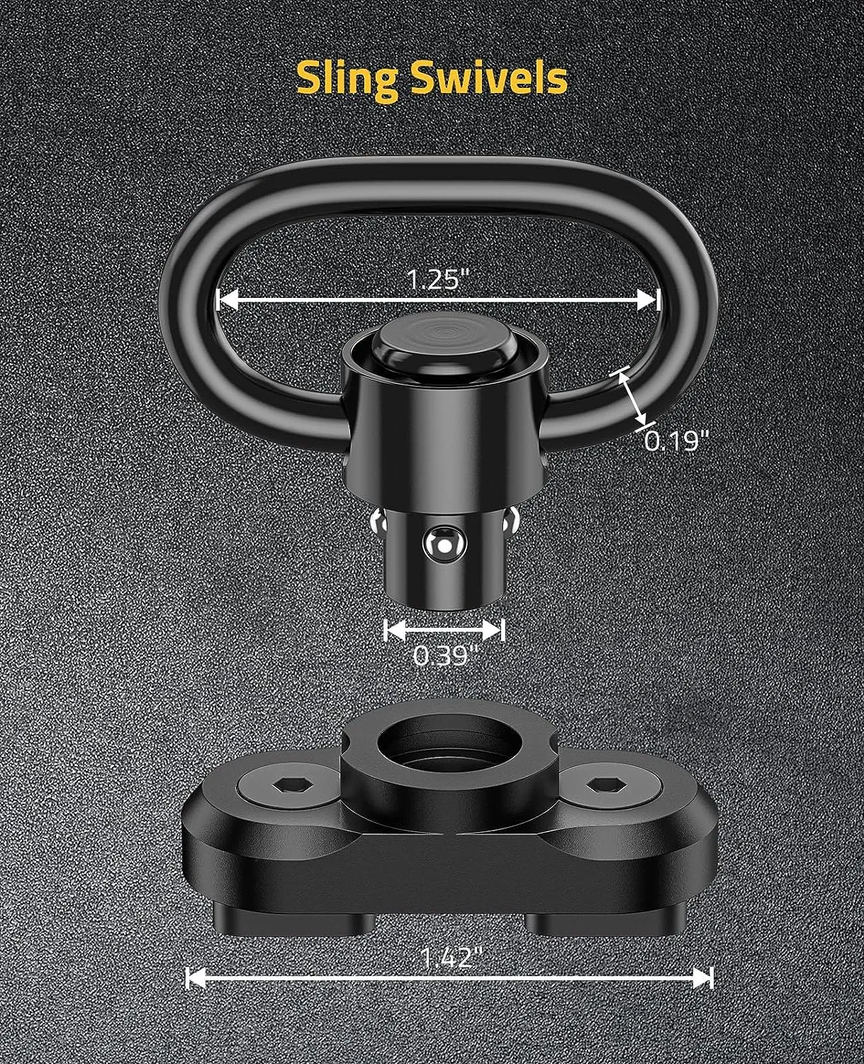 CVLIFE 1.25" Sling Swivel 2-Pack for Two Point Sling
