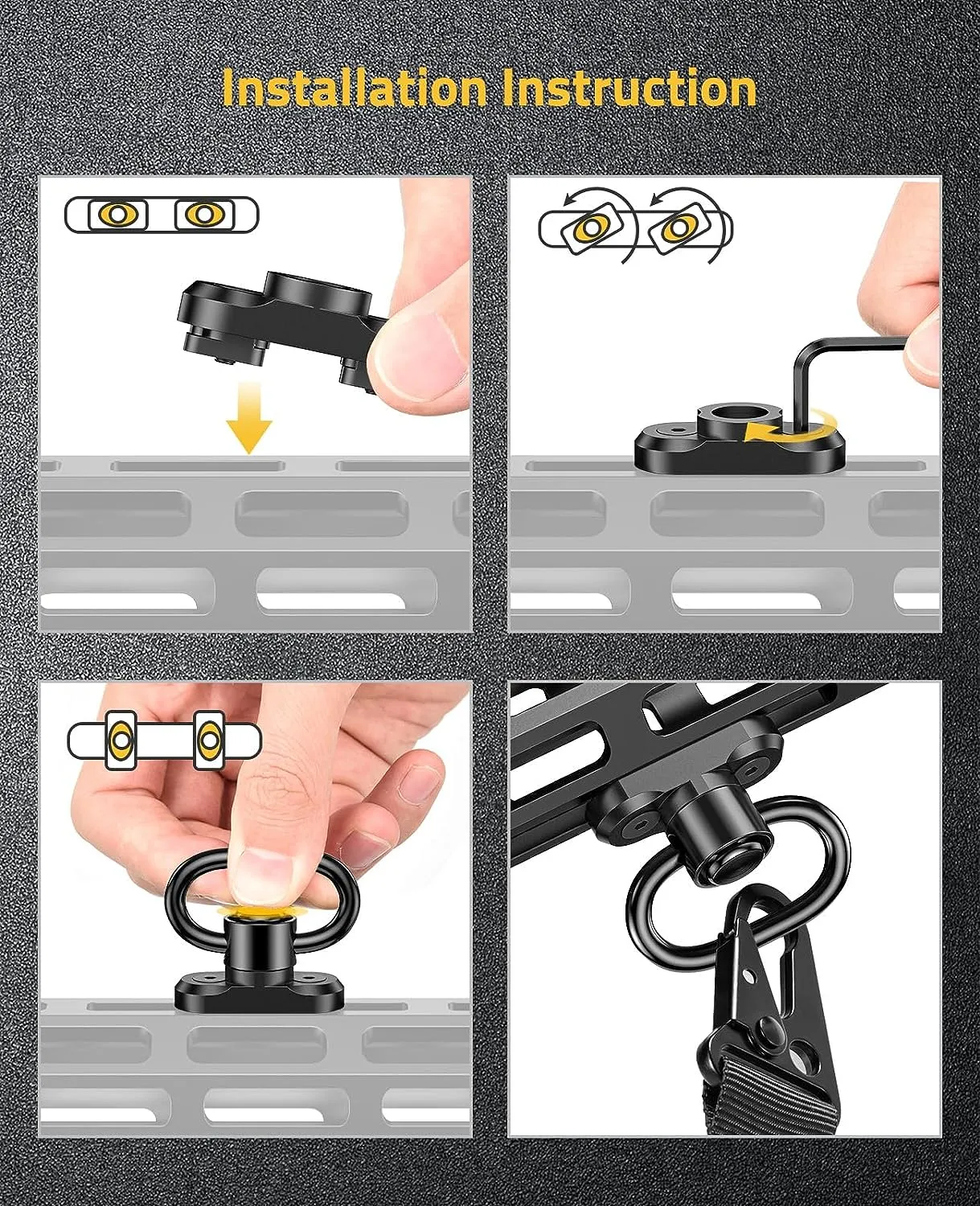 CVLIFE 1.25" Sling Swivel 2-Pack for Two Point Sling