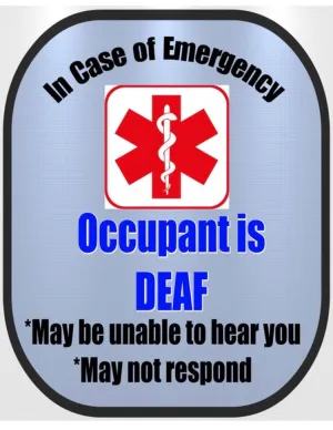 DEAF ASL Decal Medical Alert Safety Sticker