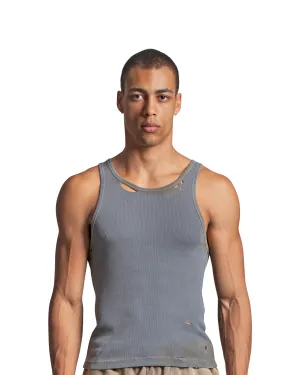 DIRTY RIBBED TANK TOP - GREY