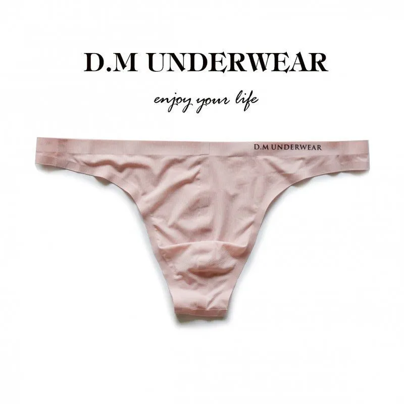 D.M men's ice silk seamless thong sex temptation
