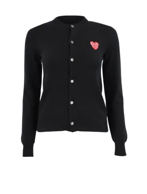 Double Eye Heart Cardigan - Black