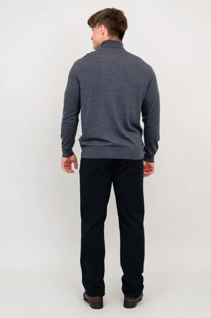 Eric Sweater, Charcoal, 100% Merino Wool
