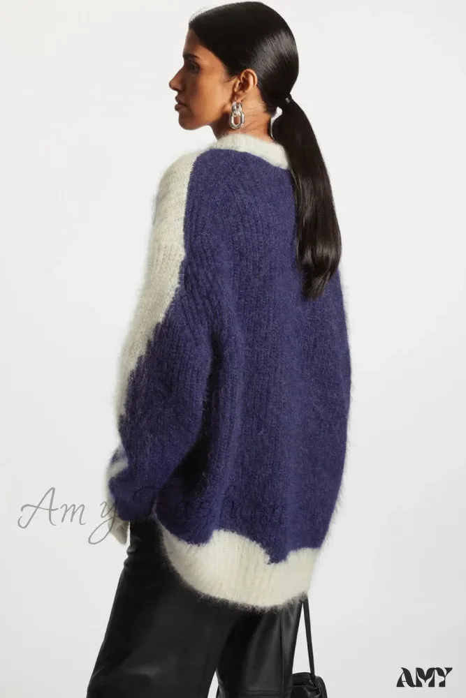 Ethereal New Casual Half-front Fleece Blend Long Sweater