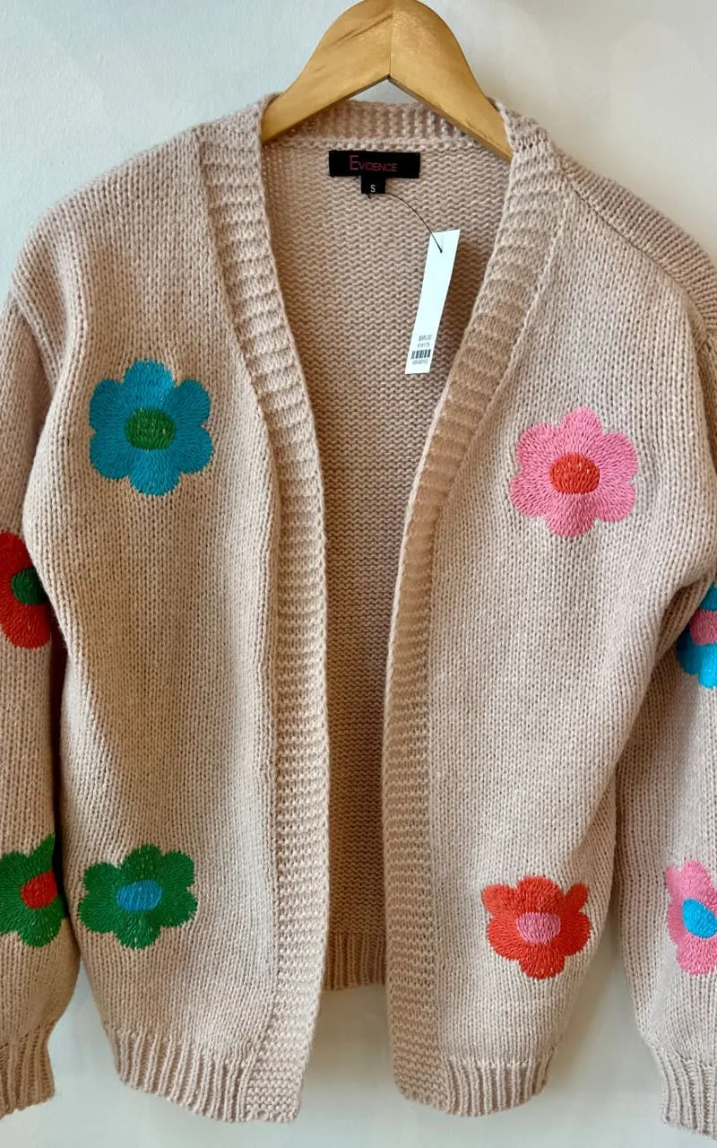 EVIDENCE- Flower Draping Cardigan