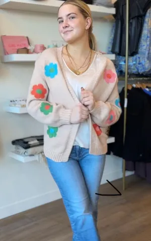 EVIDENCE- Flower Draping Cardigan
