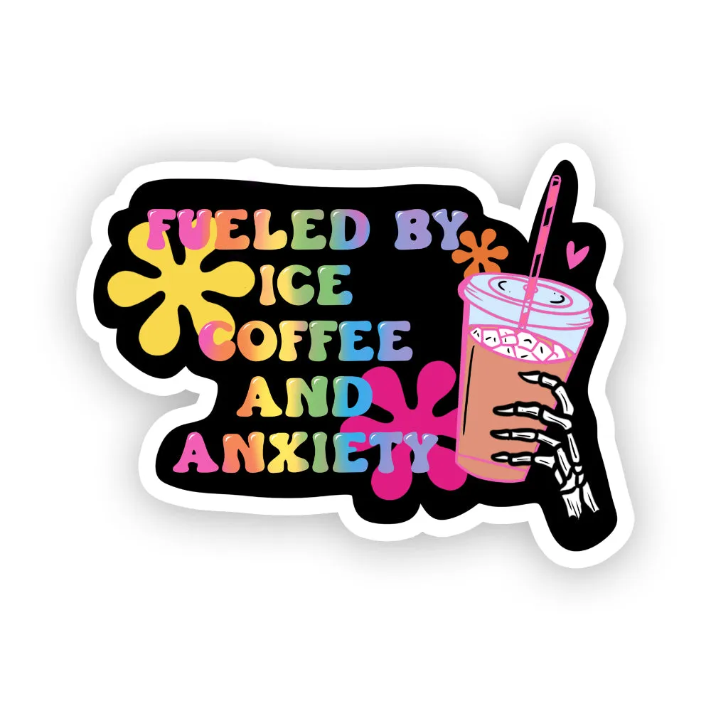 Fueled By Coffee and Anxiety Vinyl Sticker
