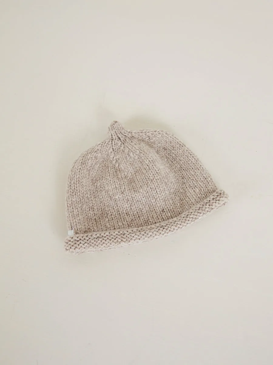 Hand Knitted Classic Cardigan & Beanie Set | Oatmeal 0-3 Months