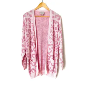 Hayden Pink Animal Print Open Cardigan- Size S/M