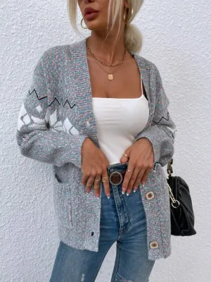 Heathered pocketed cardigan - soft & stylish