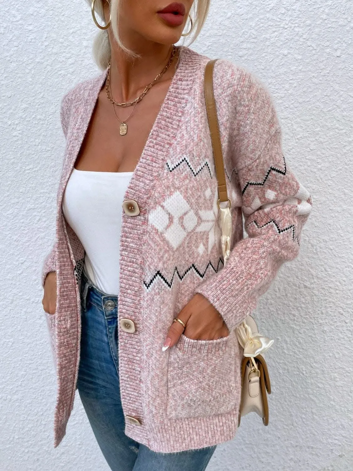 Heathered pocketed cardigan - soft & stylish