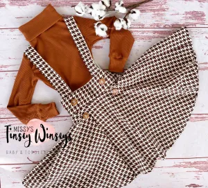 Houndstooth Turtleneck Skirt Set