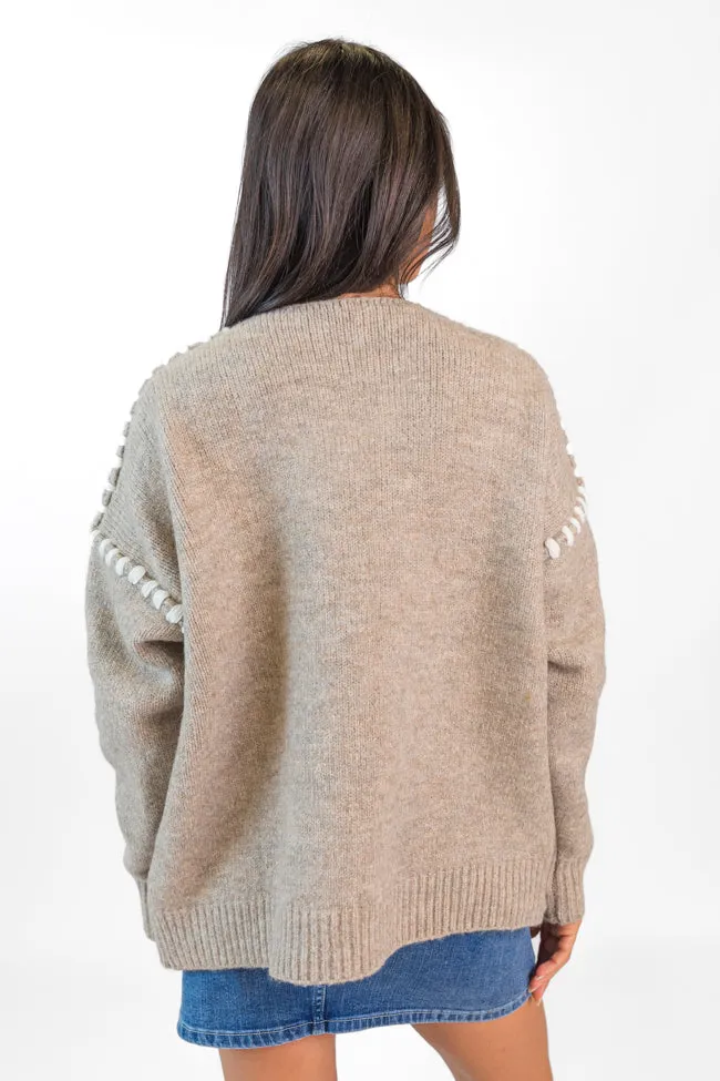 In Our Moment Taupe Stitch Detail Cardigan FINAL SALE