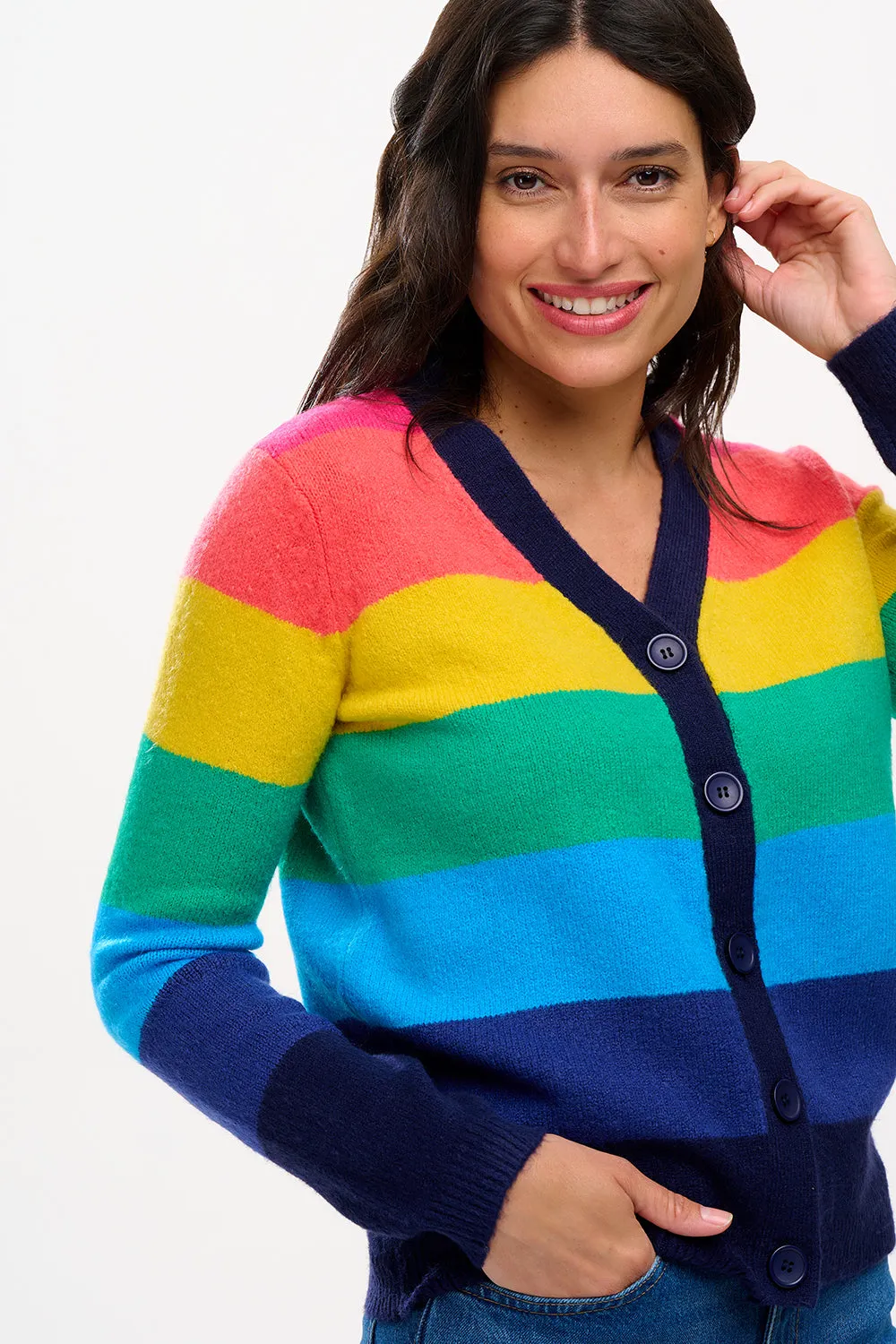 Izzy Cardigan (Rainbow Stripes)
