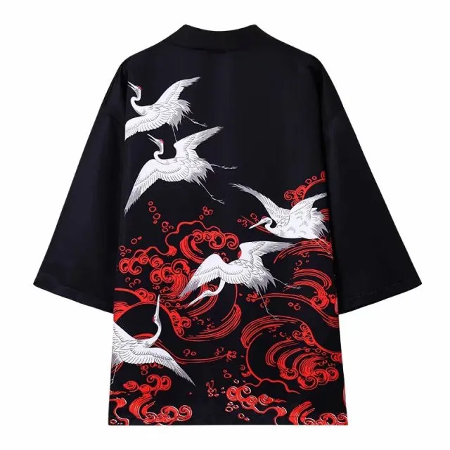 Japanese Art Fancy Kimono Cardigan Robe Short