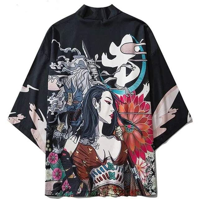 Japanese Art Fancy Kimono Cardigan Robe Short