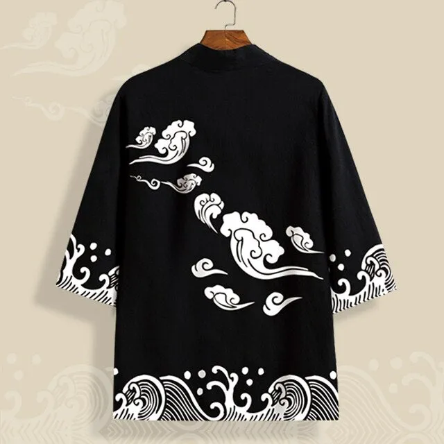 Japanese Art Fancy Kimono Cardigan Robe Short