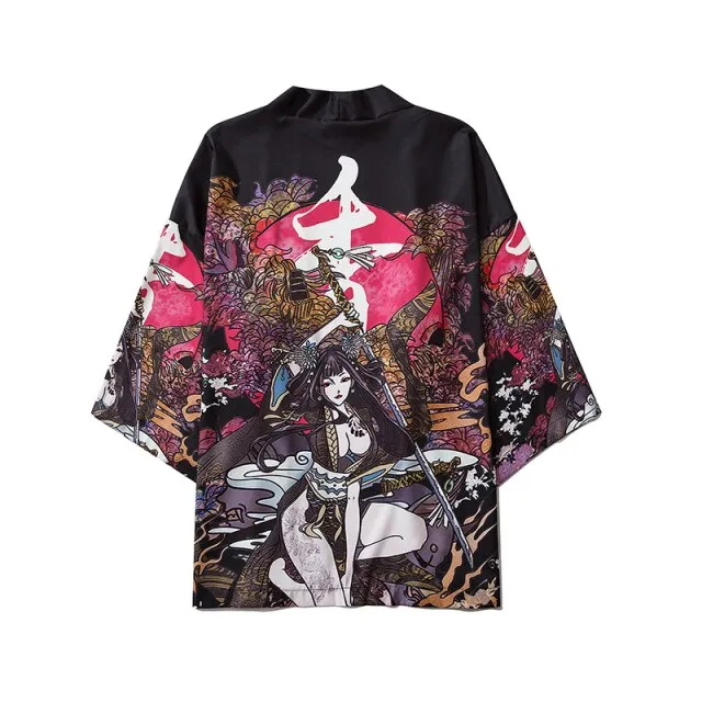 Japanese Art Fancy Kimono Cardigan Robe Short