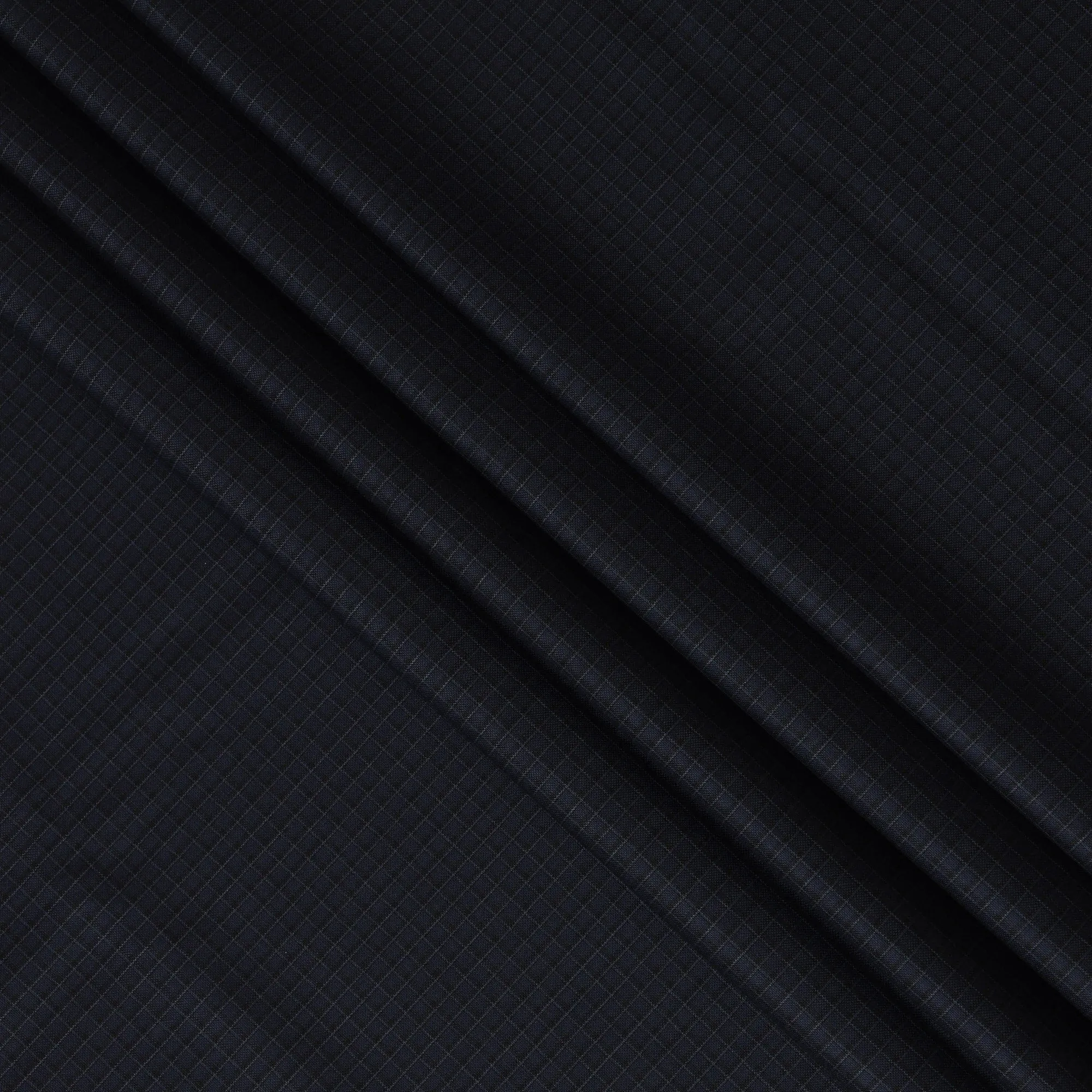 Jet Black SCABAL Super 120's All Wool Suiting Fabric, 3.65 Meters, 150 cm Width-D20712