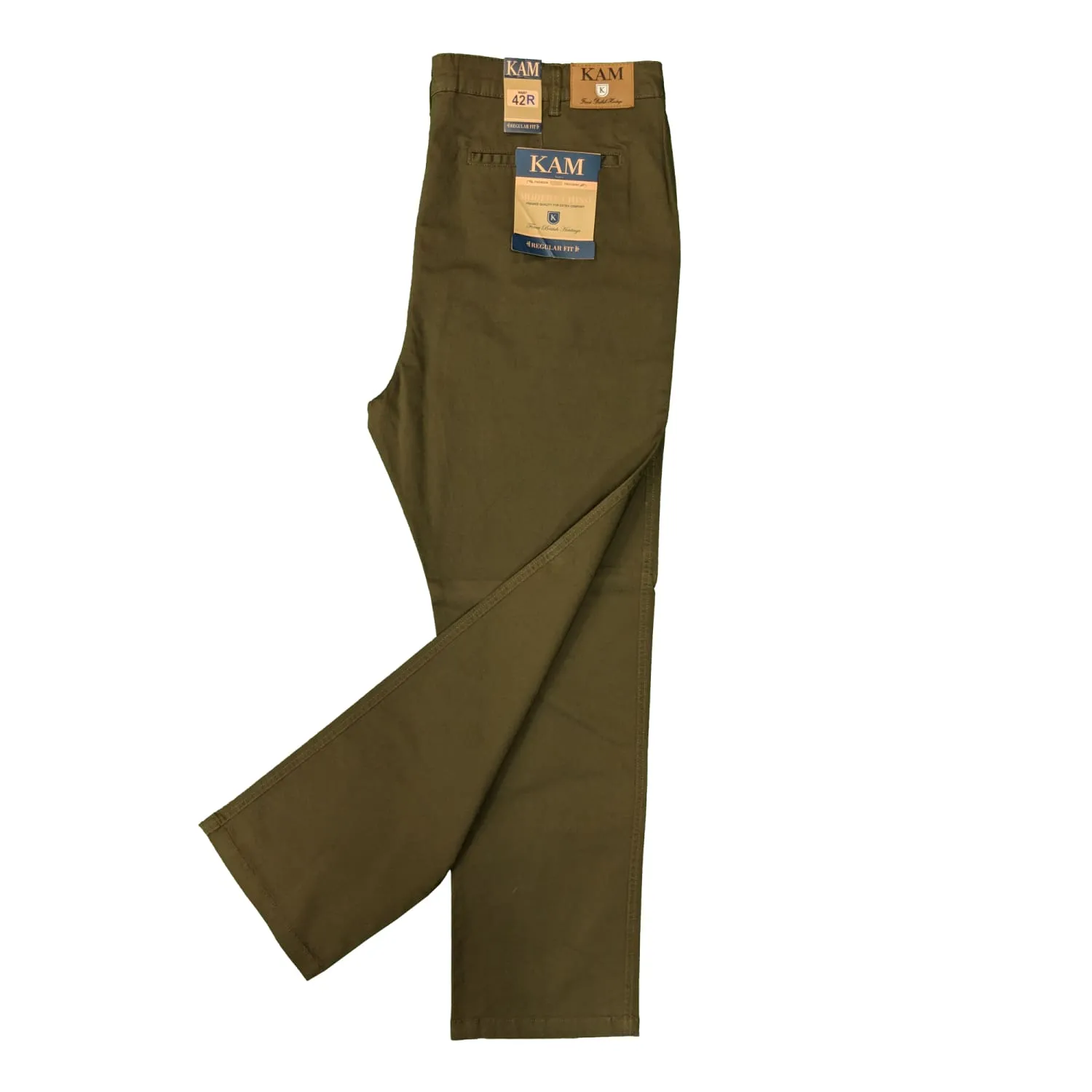 Kam Stretch Modern Chinos - KBS 261 - Khaki