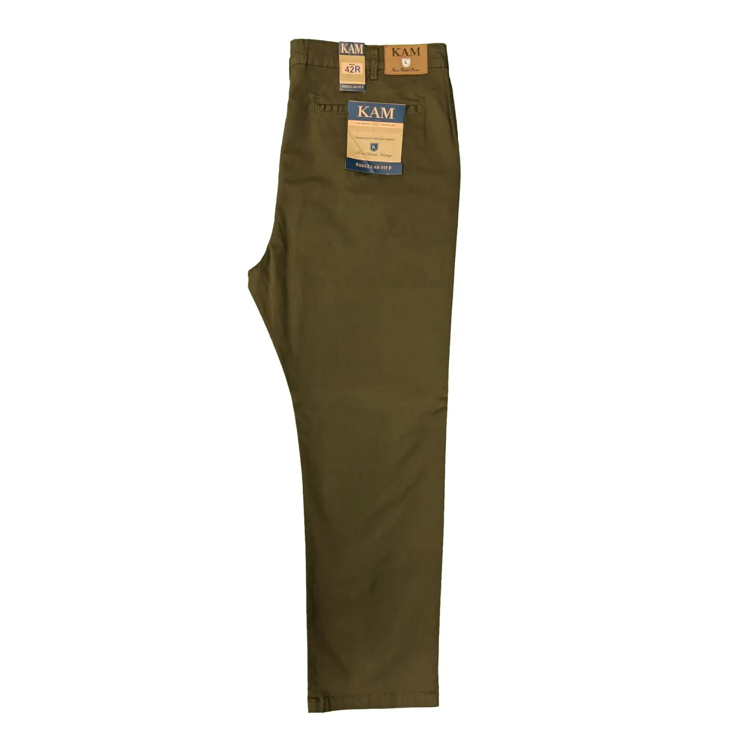 Kam Stretch Modern Chinos - KBS 261 - Khaki