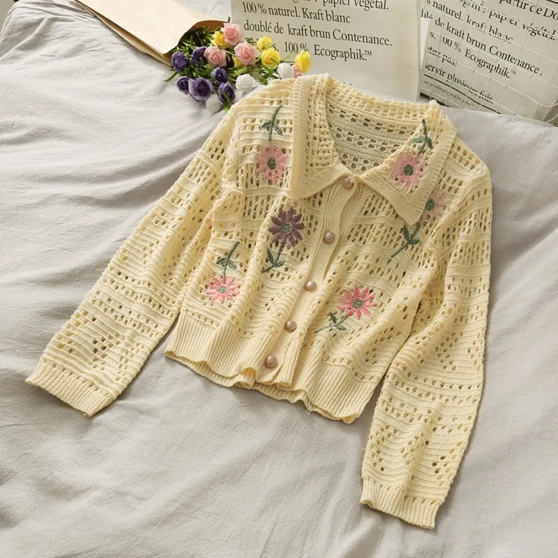 Kawaii Floral Vintage Spring Flower Cardigan