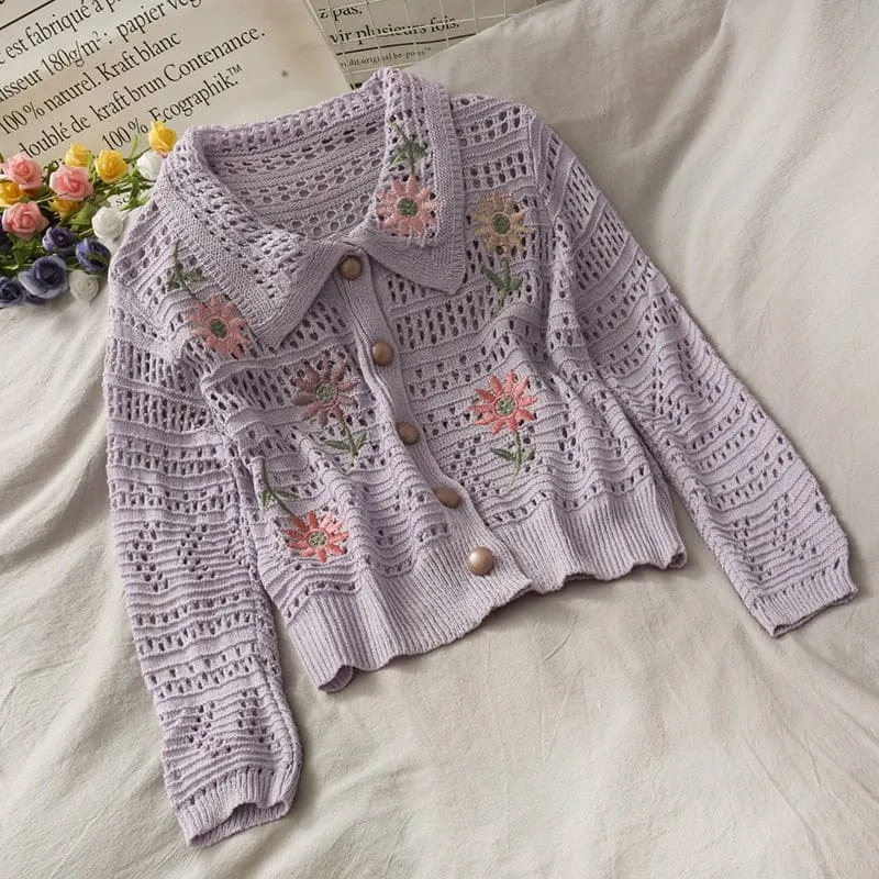 Kawaii Floral Vintage Spring Flower Cardigan